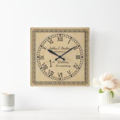 Horloge Carrée Rustic Paper Look 1st Wedding Anniversary (Maison)