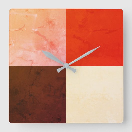 Horloge Carrée Rustic Red Pink Brown (Recto)
