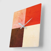 Horloge Carrée Rustic Red Pink Brown (Angle)