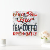 Horloge Carrée Rustic Seaview Coastal thème Hotel personnalisé (Maison)