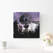 Horloge Carrée Rustic Sketched (Maison)