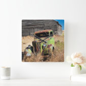 Horloge Carrée Rusting car (Maison)