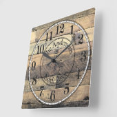 Horloge Carrée Rustique en bois déprimé Effet de la famille Horlo (Angle)