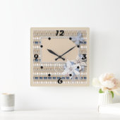 Horloge Carrée Rustique, mariage (Maison)