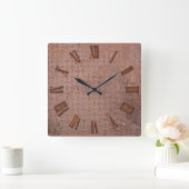 Horloge Carrée Rusty Steel-plated Metal-look Wall Clock (Maison)