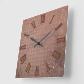 Horloge Carrée Rusty Steel-plated Metal-look Wall Clock (Angle)