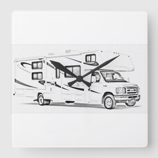 Horloge Carrée "RV design wall clocks" (Recto)