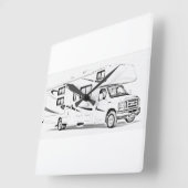 Horloge Carrée "RV design wall clocks" (Angle)
