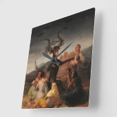 Horloge Carrée Sabbat des sorcières par Francisco de Goya (Angle)