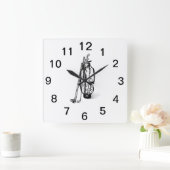 Horloge Carrée Sac de golf clubs noir (Maison)