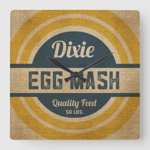 Horloge Carrée Sac vintage à maïs de regard de toile de jute de