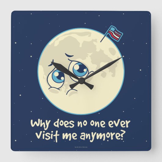 Horloge Carrée Sad Moon (Recto)