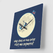 Horloge Carrée Sad Moon (Angle)