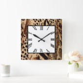 Horloge Carrée Safari Brown (Maison)