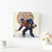 Horloge Carrée Safe at the plate (Maison)