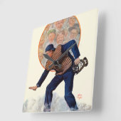 Horloge Carrée Safe at the plate (Angle)