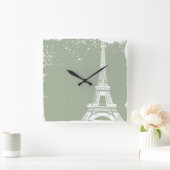 Horloge Carrée Sage Eiffel Tower Custom Wall Clock (Maison)