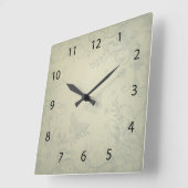 Horloge Carrée Sage Vert Vintage (Angle)