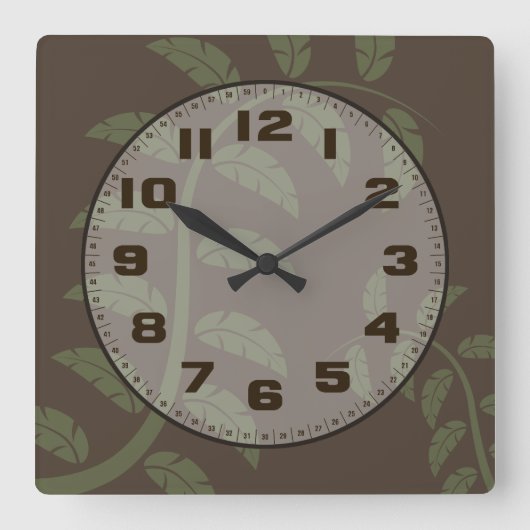 Horloge Carrée Sage Vines (Recto)