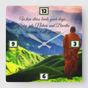 Horloge Carrée Sagesse de la nature