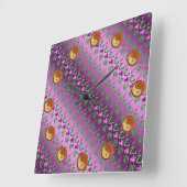 Horloge Carrée Sagittarius & Wood Rabbit (Angle)