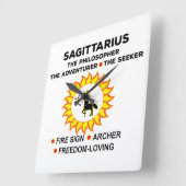 Horloge Carrée Sagittarius Zodiac Archer Birthday (Angle)