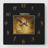 Horloge Carrée Sagittarius Zodiac Astrologie design Horoscope (Recto)