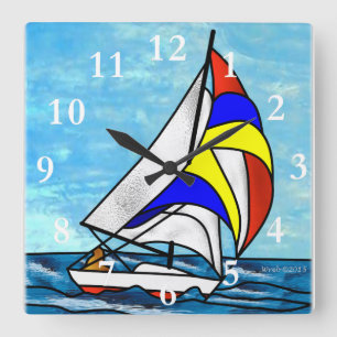 Horloge Carrée Sailboat