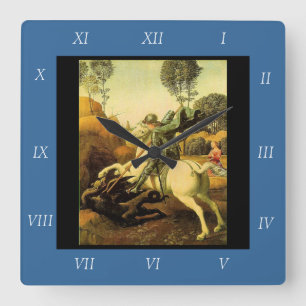 Horloge Carrée "Saint George et le dragon" de Raphaël (vers 1505)