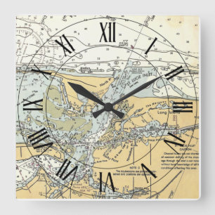 Horloge Carrée Saint Lucie Inlet Florida USA Carte marine ~