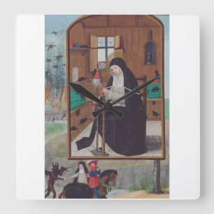Horloge Carrée Sainte Gertrude de Helfta par Simon Bening