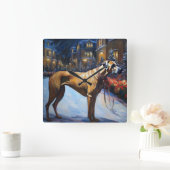 Horloge Carrée Saison de Noël de Rhodesian Ridgeback (Maison)