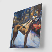 Horloge Carrée Saison de Noël de Rhodesian Ridgeback (Angle)