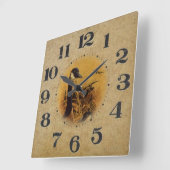 Horloge Carrée saison vintage (Angle)