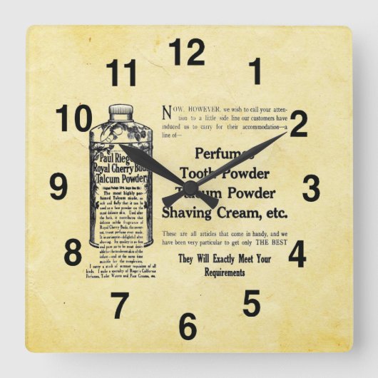 Horloge Carrée Salle de bain à air vintage (Recto)