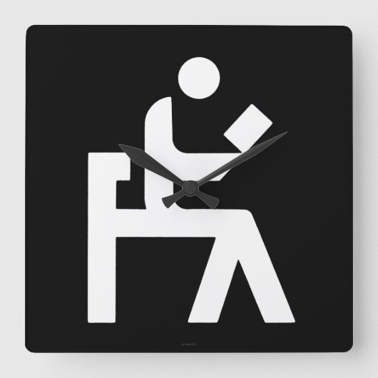 Horloge Carrée Salle de lecture de bibliothèque (Recto)