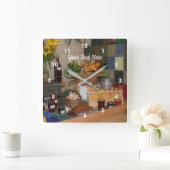 Horloge Carrée Salon d'alimentation du comté personnalisé   (Maison)