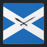 Horloge Carrée Saltire ~ Drapeau de l'Ecosse<br><div class="desc">Drapeau de l'Ecosse,  également connu sous le nom de Saltaire,  avec la Croix de Saint Andrew.</div>