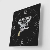 Horloge Carrée Sam colt made us equal (Angle)