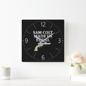 Horloge Carrée Sam colt made us equal (Maison)