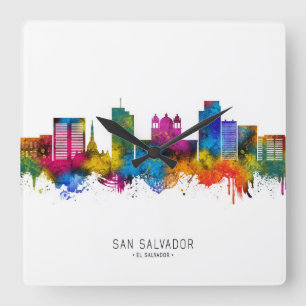 Horloge Carrée San Salvador El Salvador Skyline