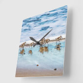 Horloge Carrée Sanders Longeant La Plage (Angle)