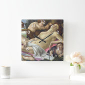 Horloge Carrée Sandro Botticelli - Vénus et Mars, côté droit (Maison)
