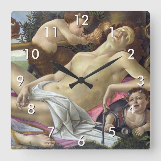 Horloge Carrée Sandro Botticelli - Vénus et Mars, côté droit (Recto)