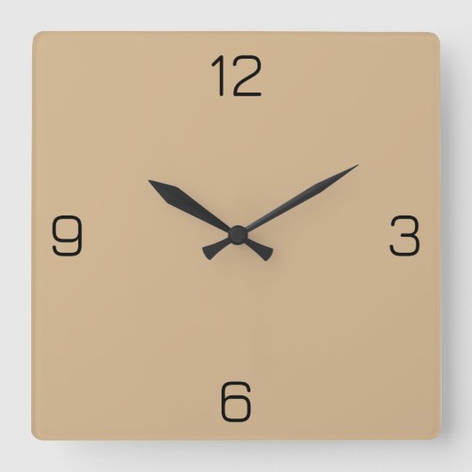 Horloge Carrée Sandy Tan D2B48C - Option pour ajouter un nom (Recto)