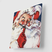 Horloge Carrée Santa Claus Saying (Angle)