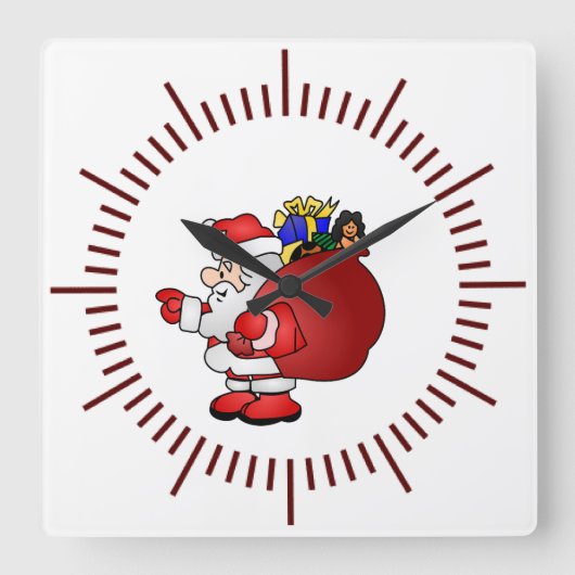 Horloge Carrée Santa Clause (Recto)