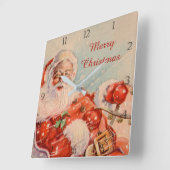 Horloge Carrée Santas Sleigh (Angle)