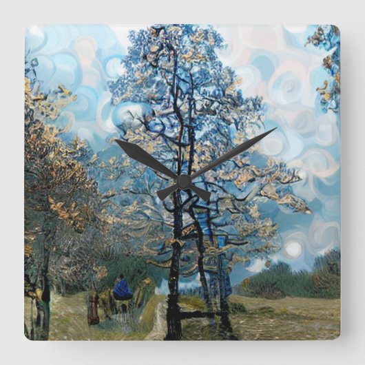 Horloge Carrée Sapin (Recto)