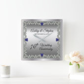 Horloge Carrée Sapphire | Diamants 70e anniversaire du Mariage (Maison)